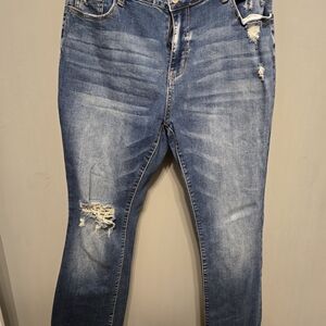 Blue Distressed Women's Jeans